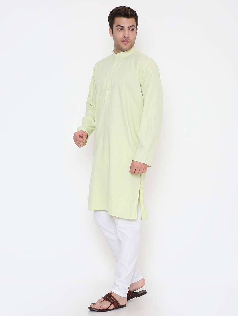 men self design mandarin neck long kurta - 22068415 -  Standard Image - 2