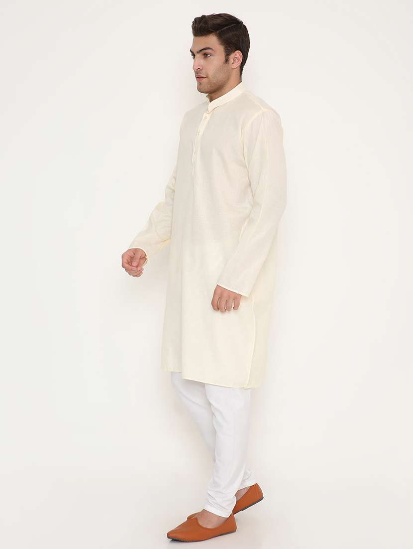 men solid mandarin neck long kurta - 22068434 -  Standard Image - 2