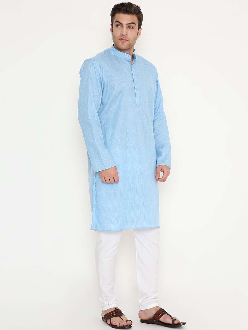 men striped mandarin neck long kurta - 22068437 -  Standard Image - 2
