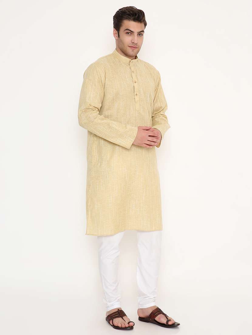 men self design mandarin neck long kurta - 22068439 -  Standard Image - 2