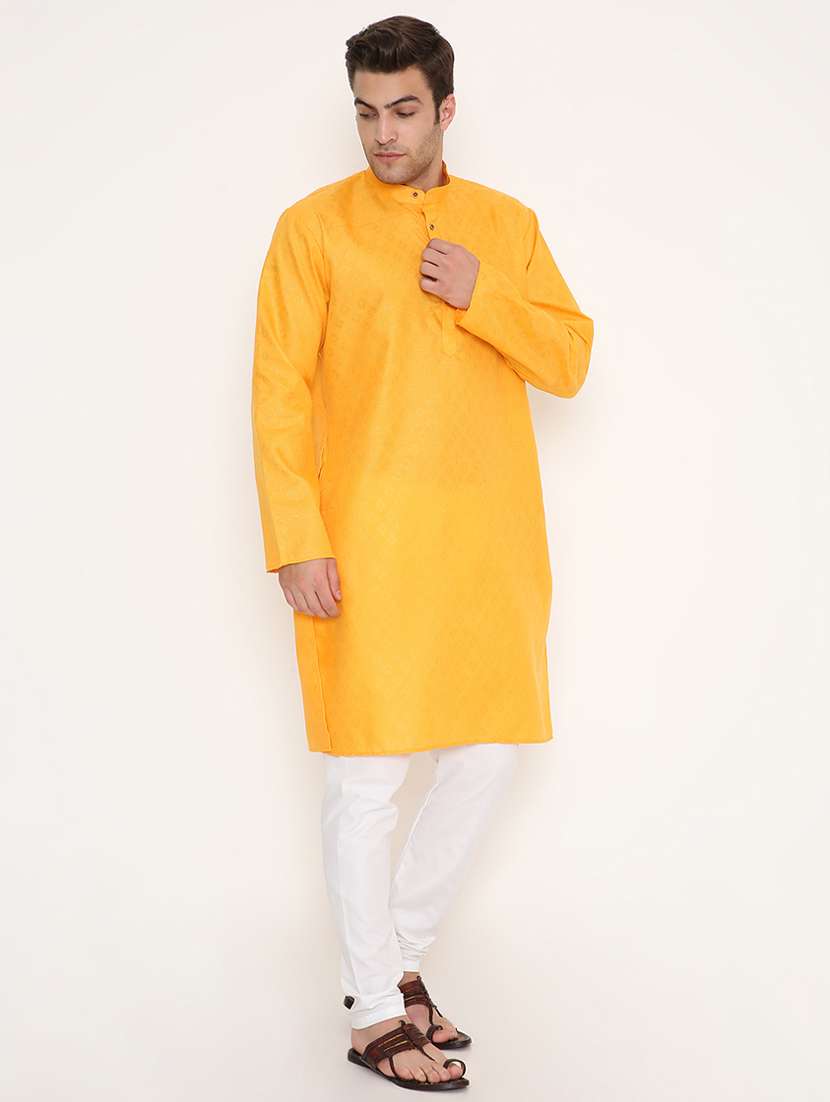 men self design mandarin neck long kurta - 22068453 -  Standard Image - 2