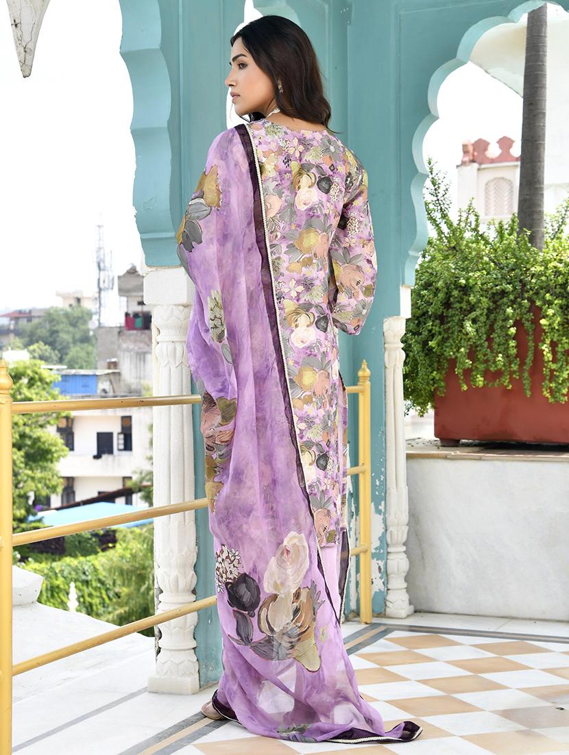 women three quarter sleeve kurta pant with dupatta set - 22068509 - Standard Image - 2