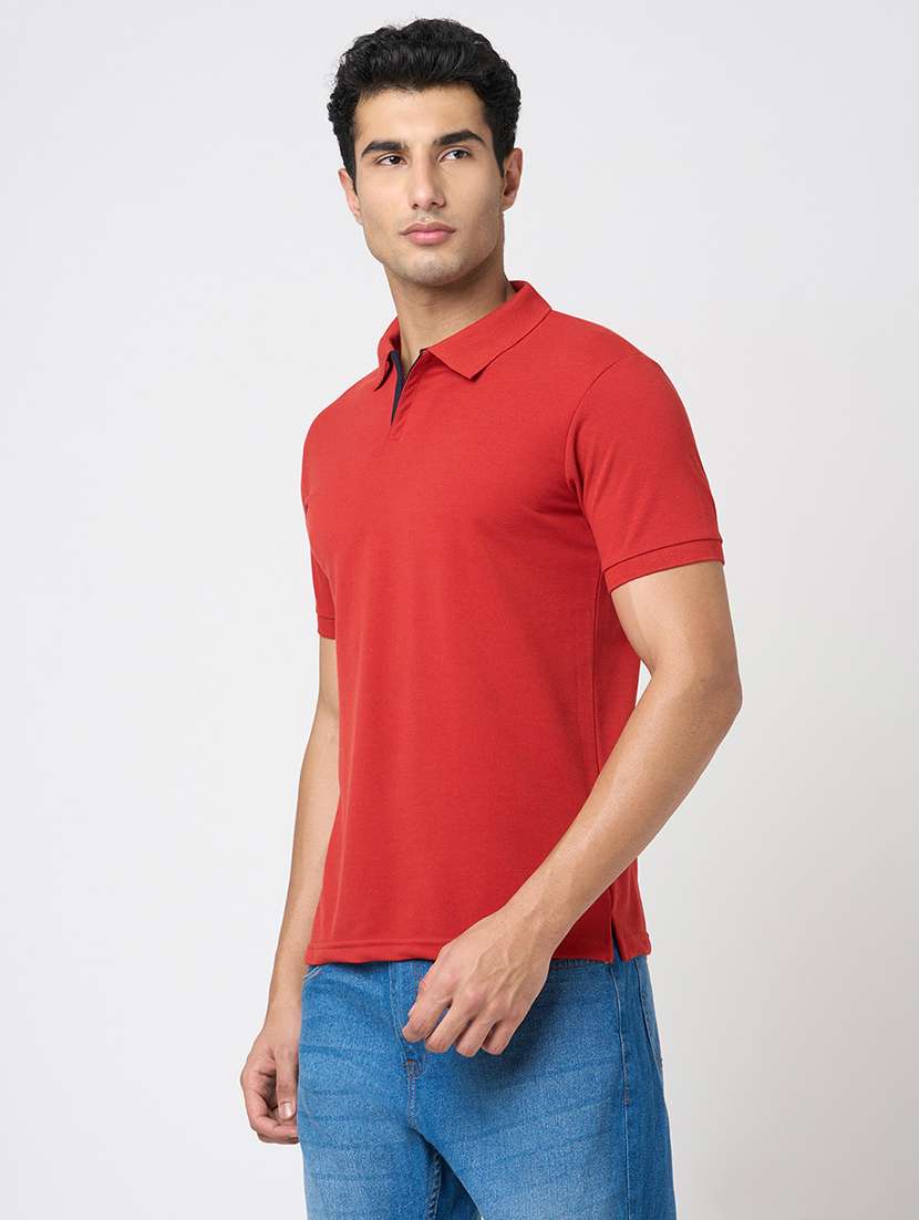 men solid short sleeve regular fit polo t-shirt - 22068587 -  Standard Image - 2