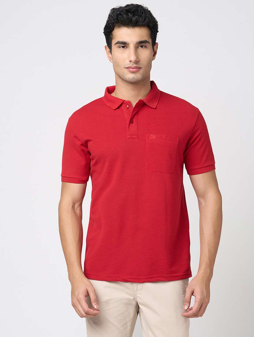 men solid short sleeve regular fit polo t-shirt