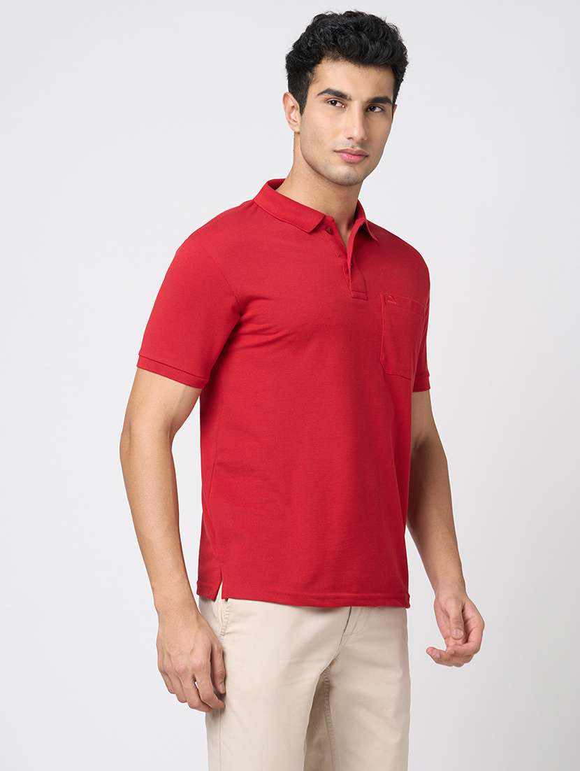 men solid short sleeve regular fit polo t-shirt - 22068591 -  Standard Image - 2