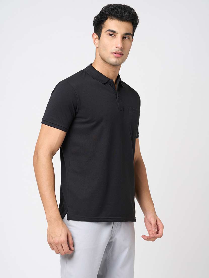 men solid short sleeve regular fit polo t-shirt - 22068596 - Standard Image - 2