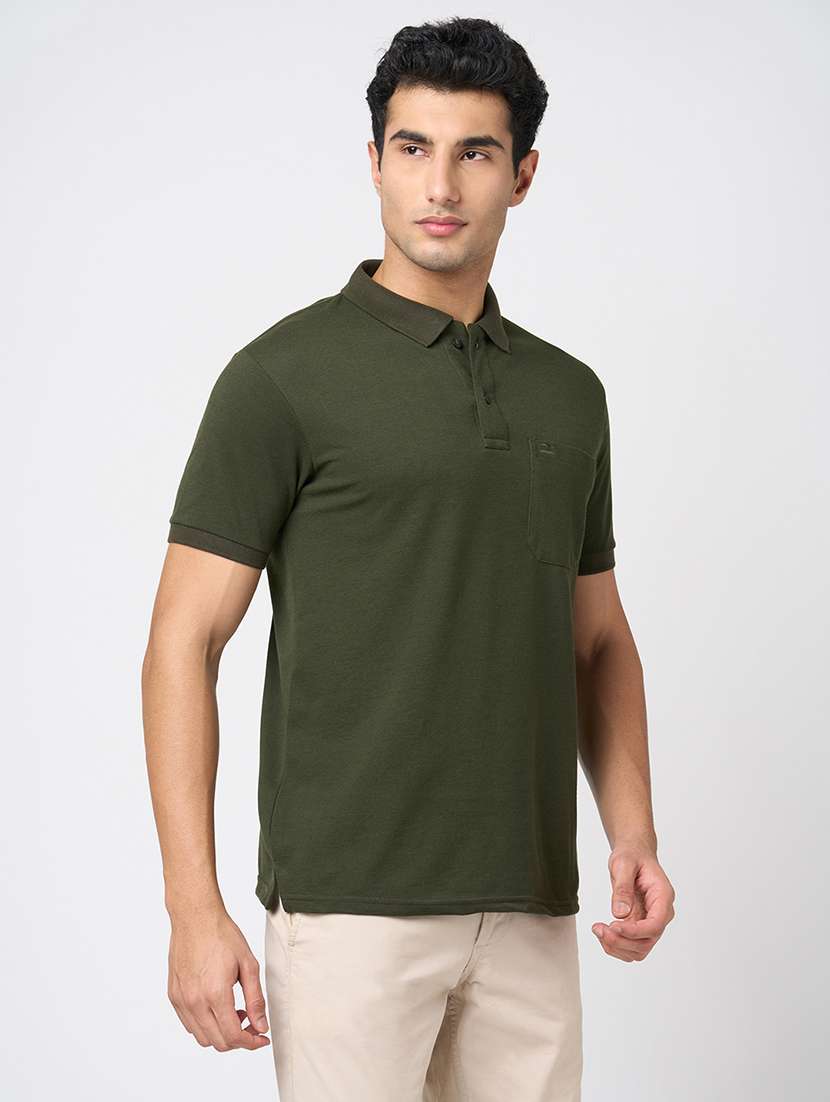 men solid short sleeve regular fit polo t-shirt - 22068600 -  Standard Image - 2