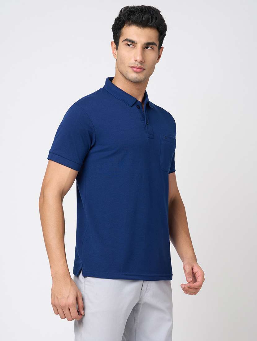 men solid short sleeve regular fit polo t-shirt - 22068601 -  Standard Image - 2