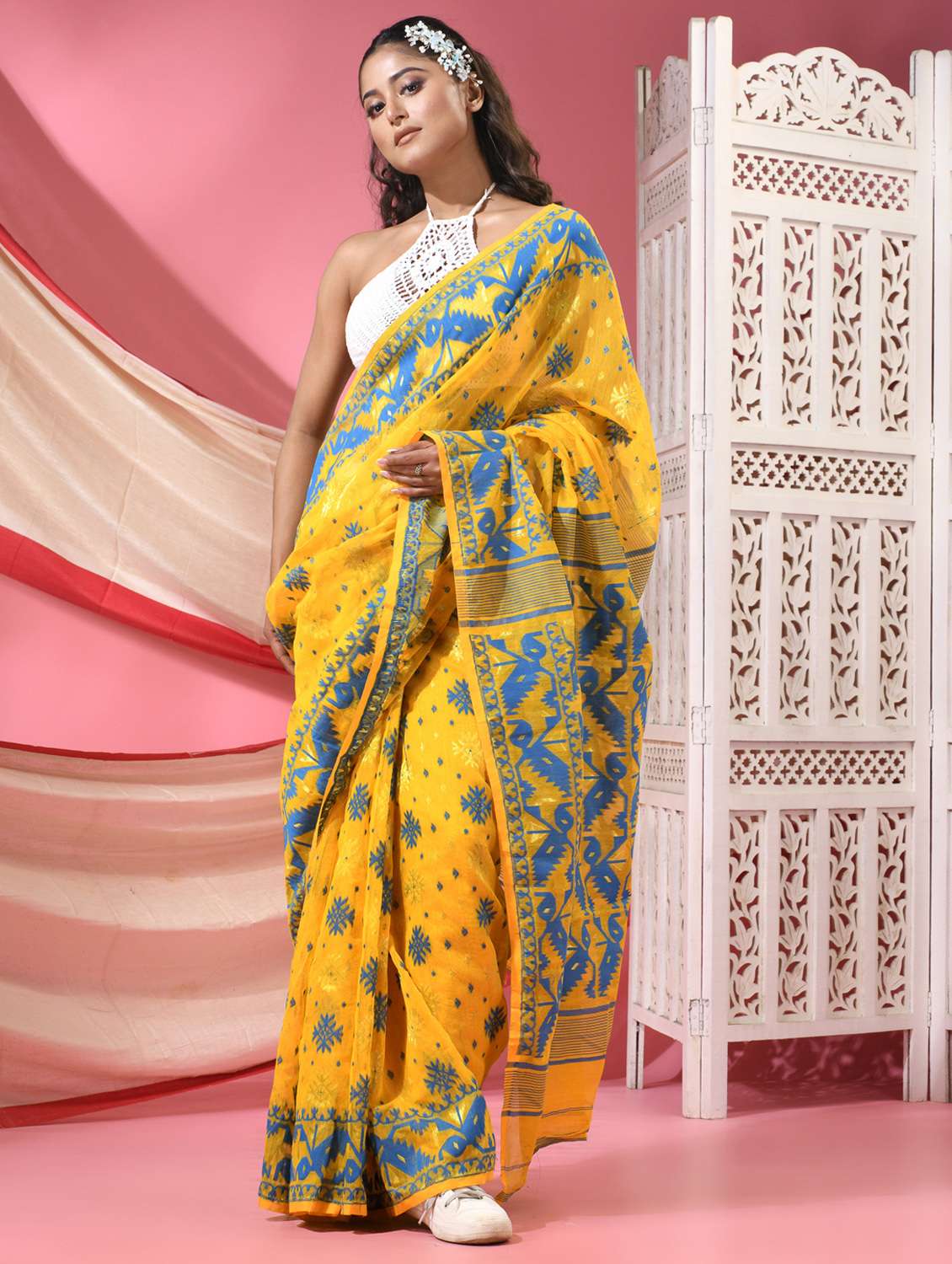 women self design jamdani saree - 22068616 -  Standard Image - 2