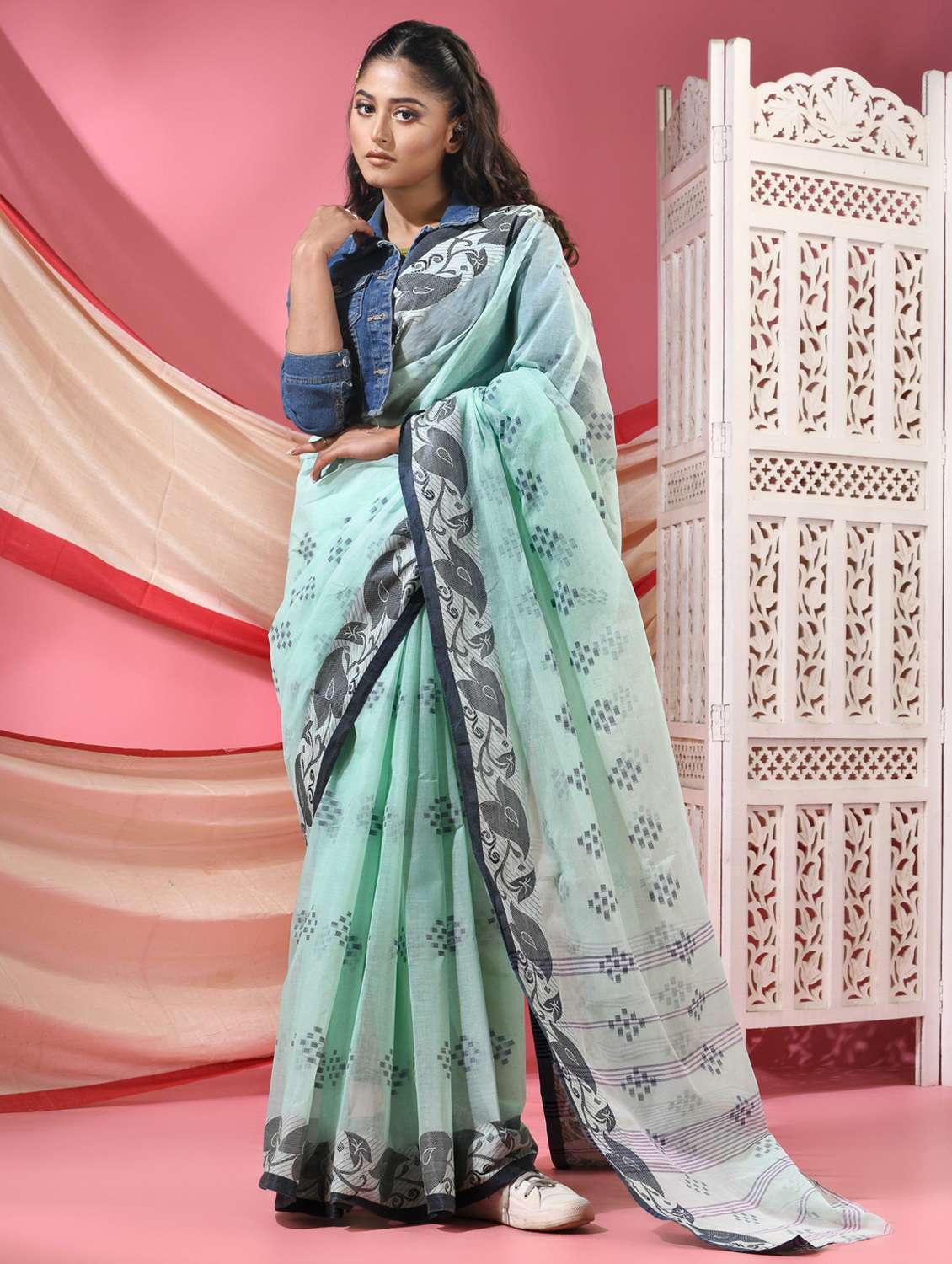 women self design tant saree - 22068636 -  Standard Image - 2