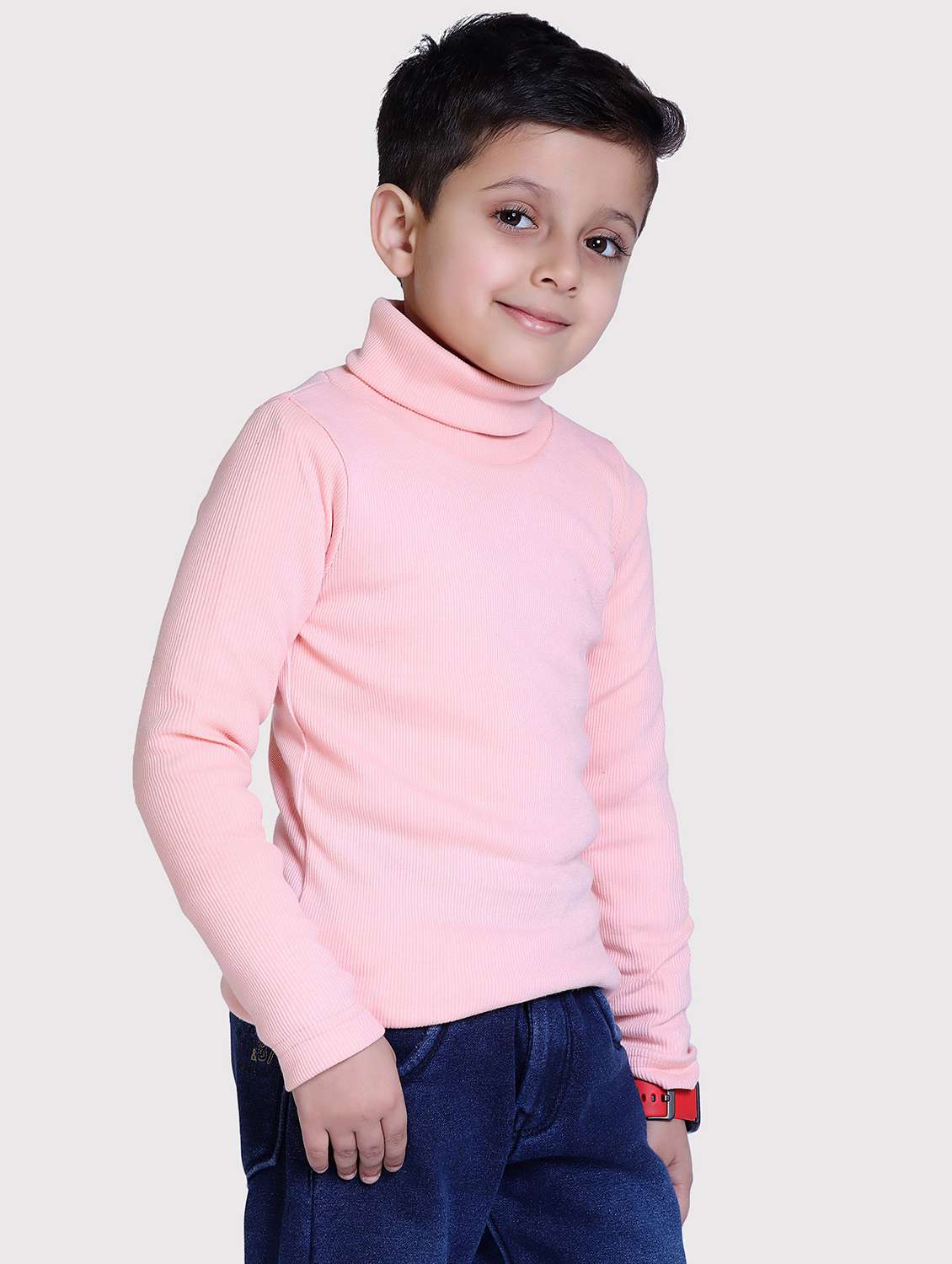boys solid high neck long sleeve sweater - 22068686 -  Standard Image - 2