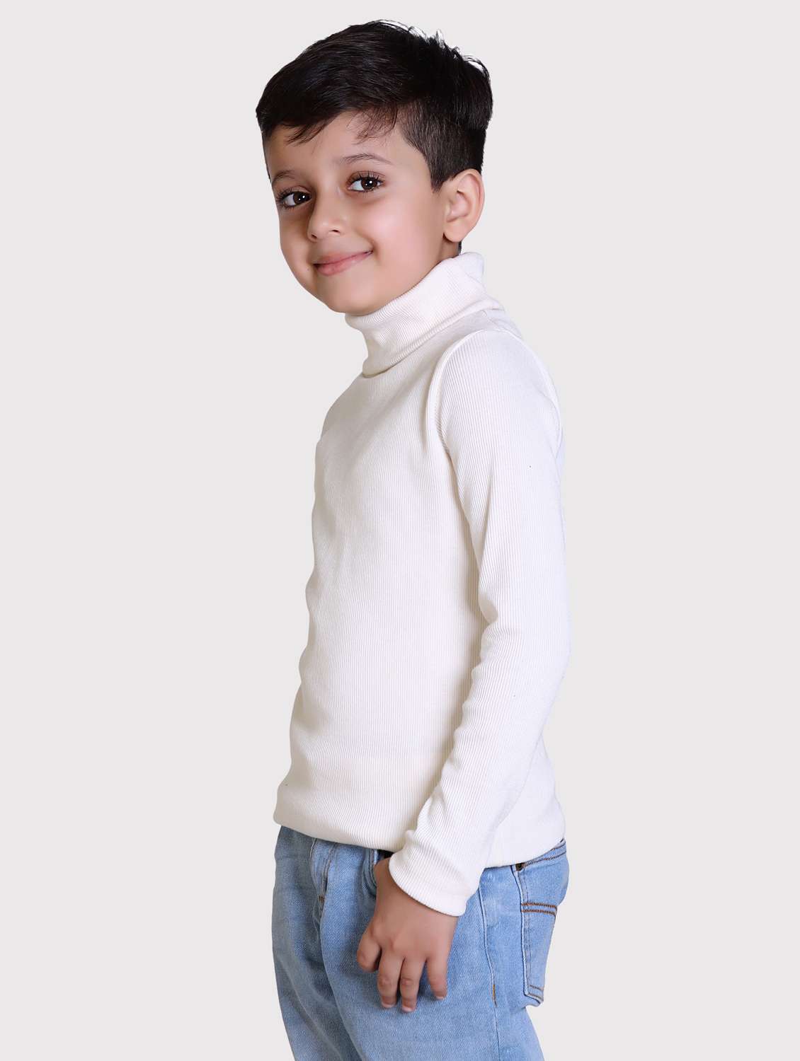 boys solid high neck long sleeve sweater - 22068704 -  Standard Image - 2