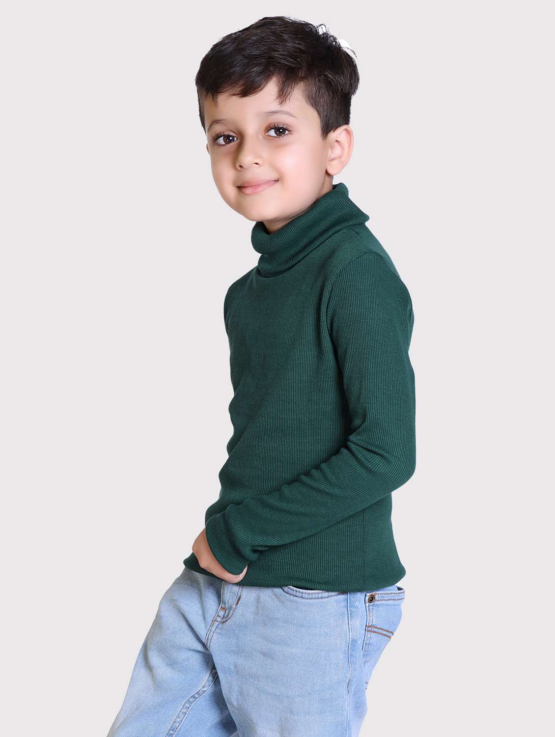 boys solid high neck long sleeve sweater - 22068710 -  Standard Image - 2