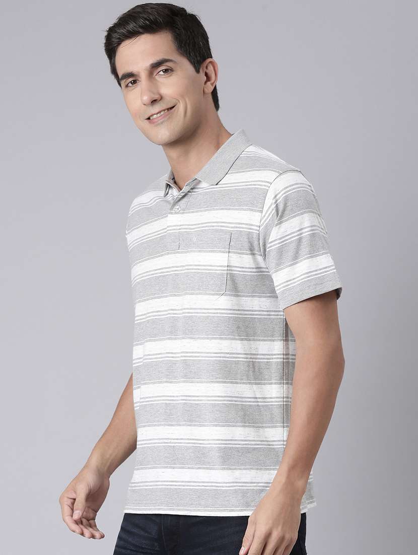 men striped short sleeve regular fit polo t-shirt - 22068740 -  Standard Image - 2