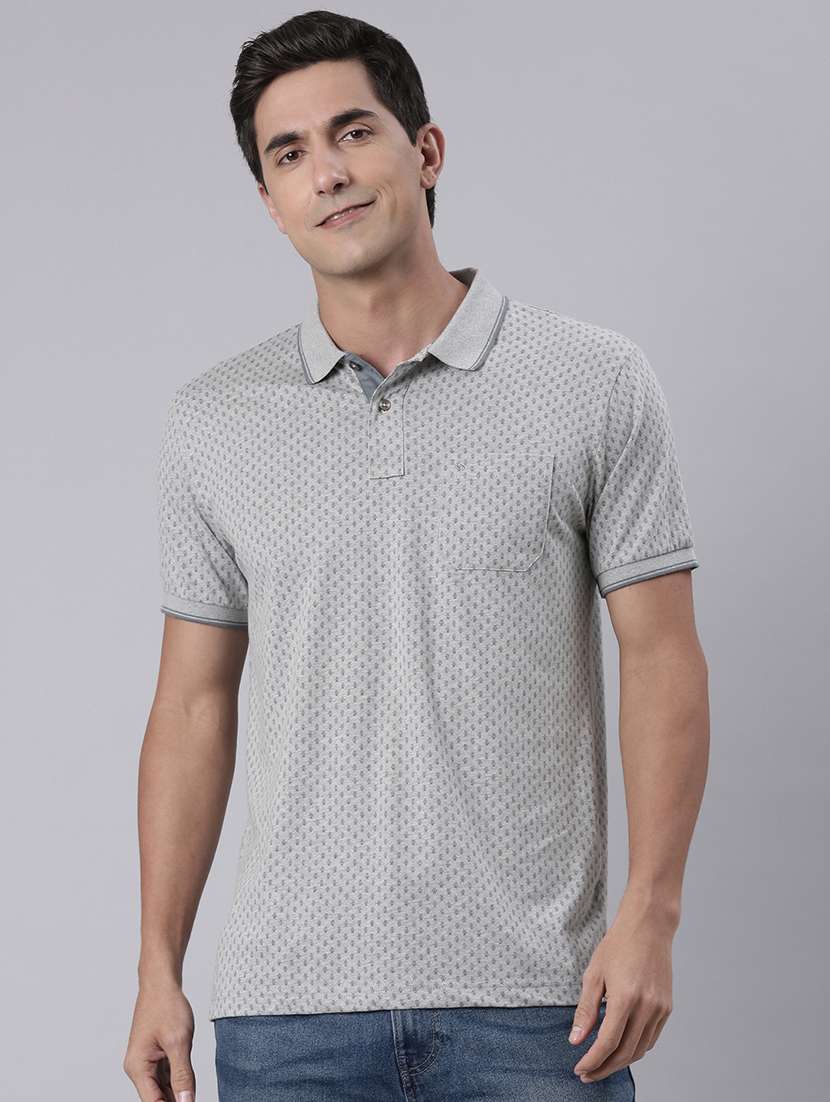 men printed short sleeve regular fit polo t-shirt