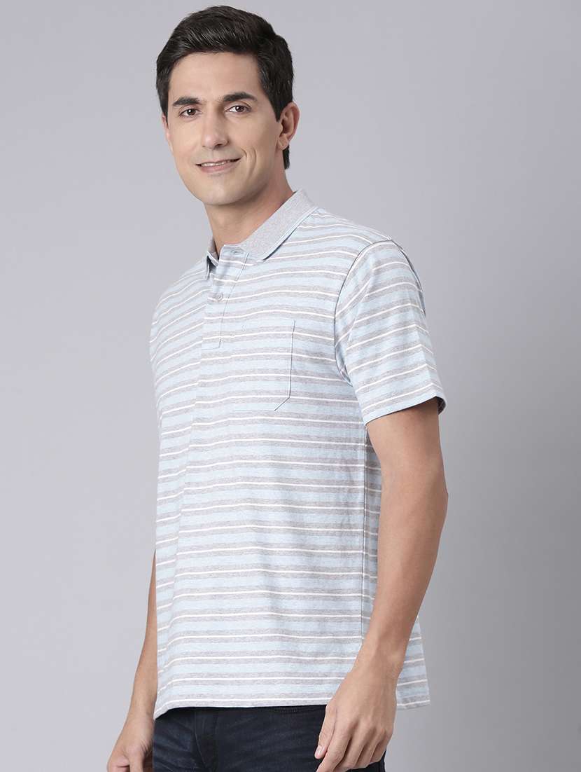 men striped short sleeve regular fit polo t-shirt - 22068752 -  Standard Image - 2