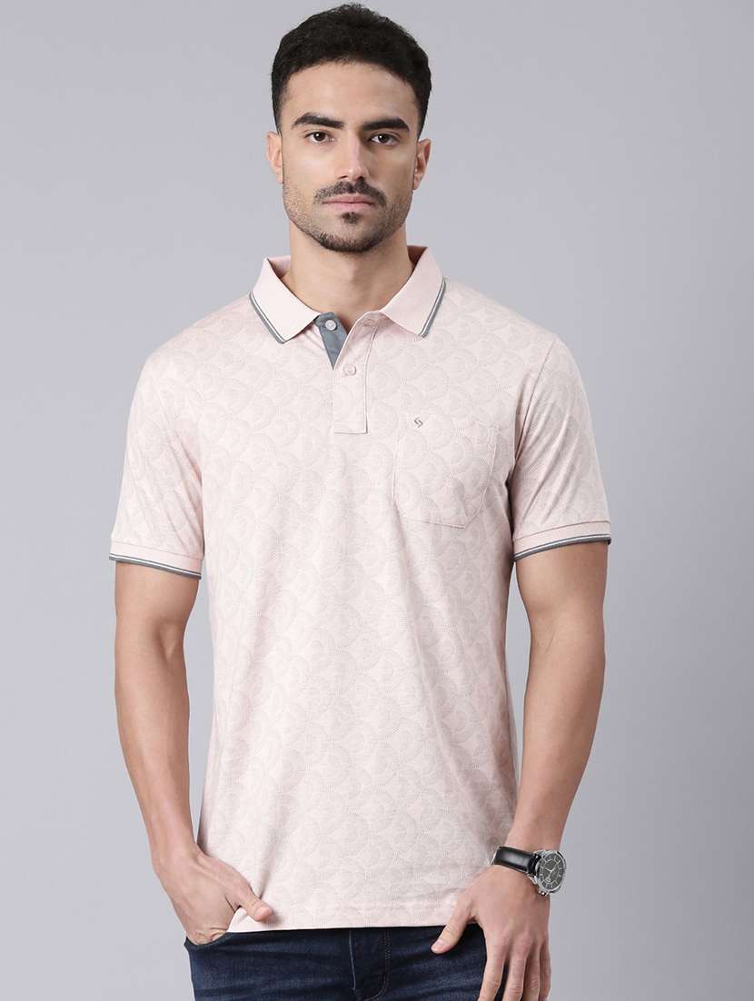 men printed short sleeve regular fit polo t-shirt