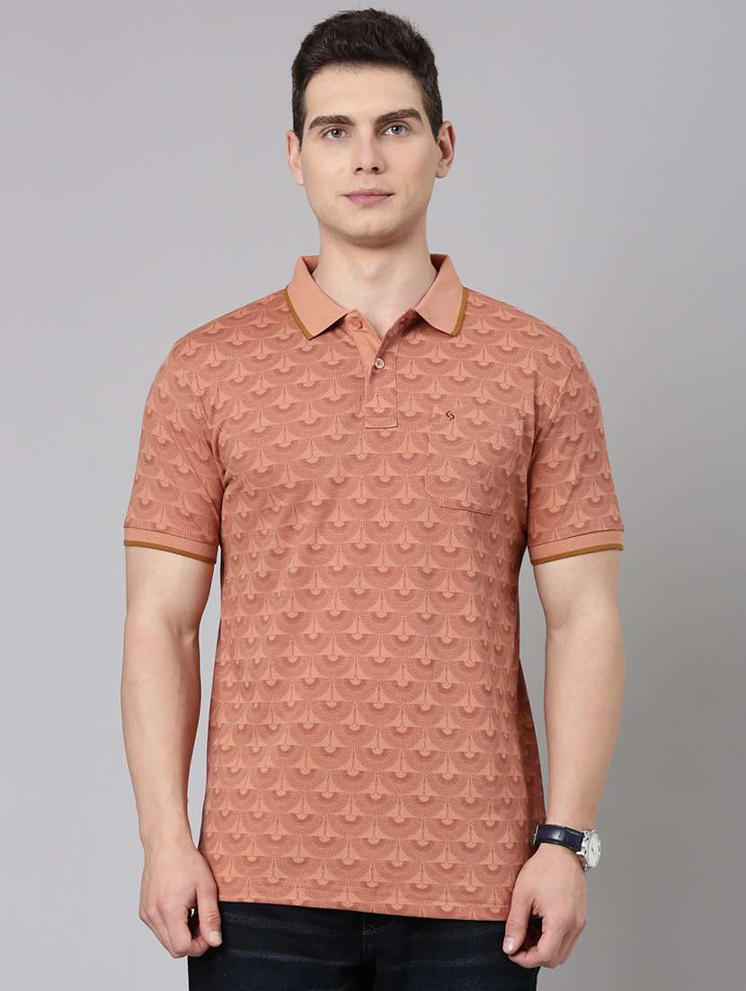 men printed short sleeve regular fit polo t-shirt