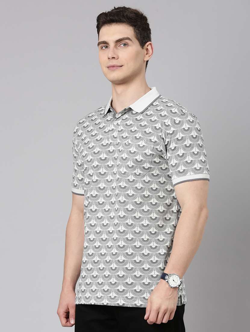 men printed short sleeve regular fit polo t-shirt - 22068760 - Standard Image - 2
