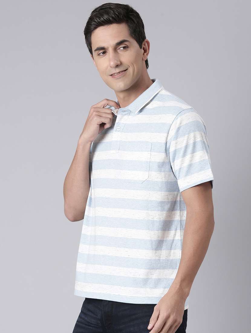 men striped short sleeve regular fit polo t-shirt - 22068761 -  Standard Image - 2