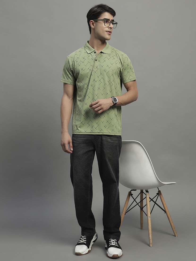 men printed short sleeve regular fit polo t-shirt - 22068779 -  Standard Image - 2