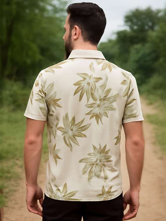 men printed short sleeve regular fit polo t-shirt - 22068783 -  Standard Image - 2