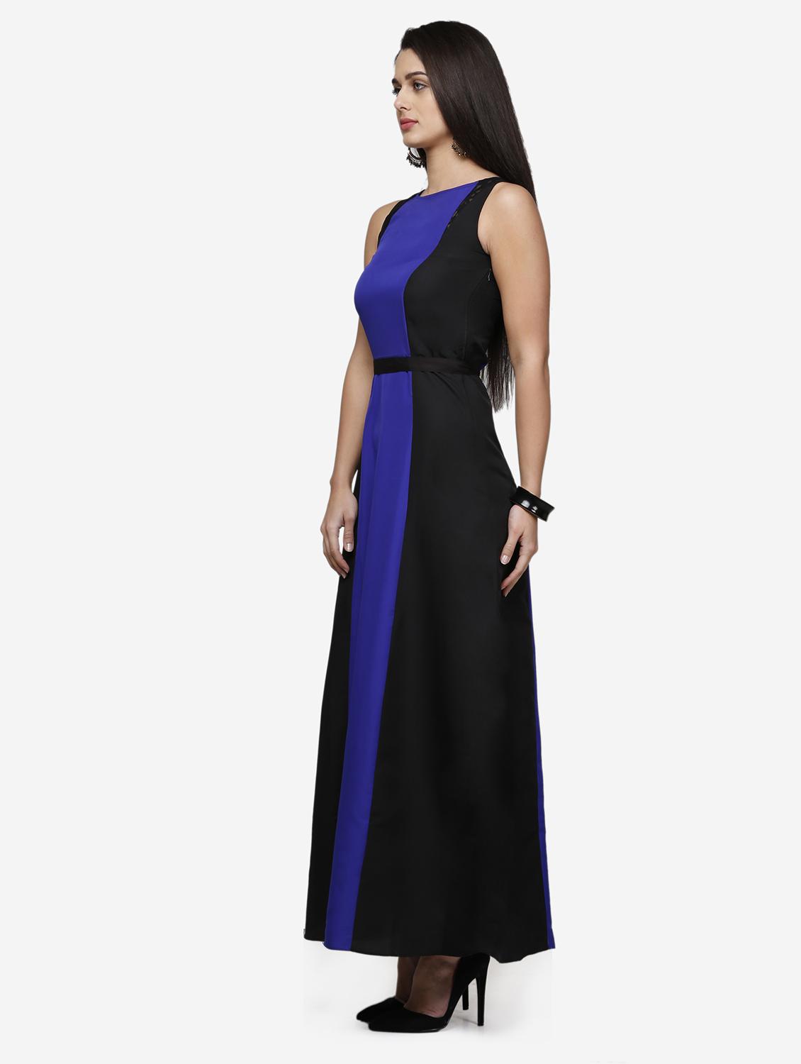 women color blocked sleeveless a-line dress - 22068792 - Standard Image - 2