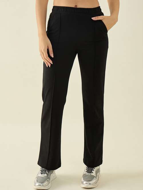 women solid mid rise straight trouser - 22068810 - Standard Image - 0