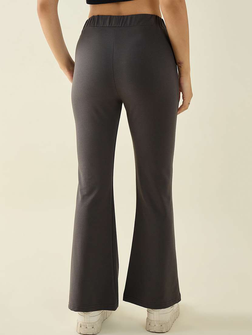 women solid mid rise bootcut trouser - 22068821 - Standard Image - 2