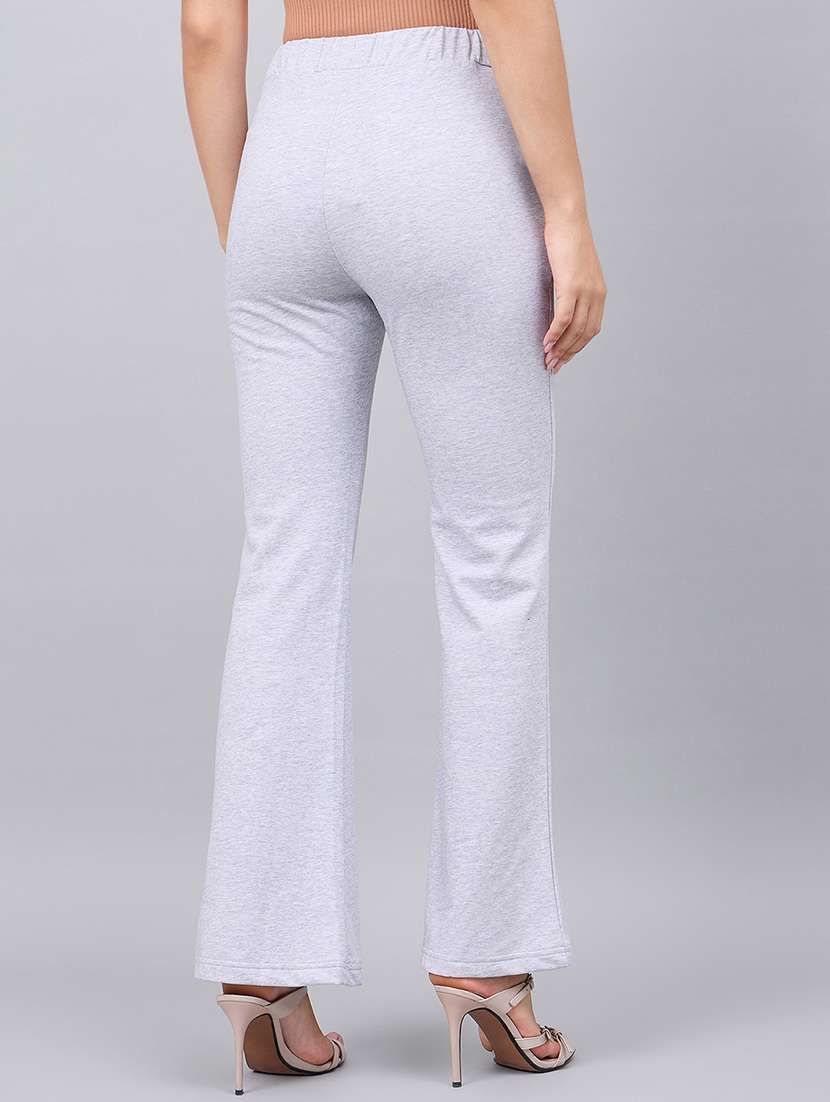 women solid mid rise bootcut trouser - 22068823 - Standard Image - 2