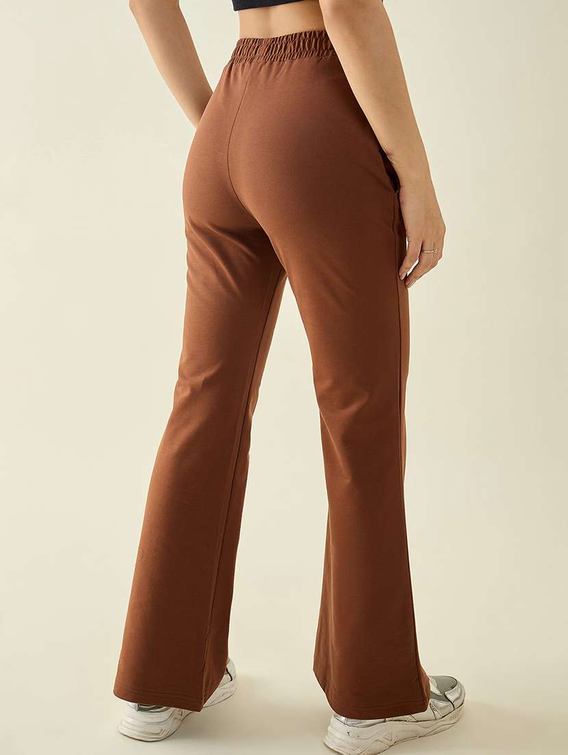 women solid mid rise bootcut trouser - 22068835 -  Standard Image - 2
