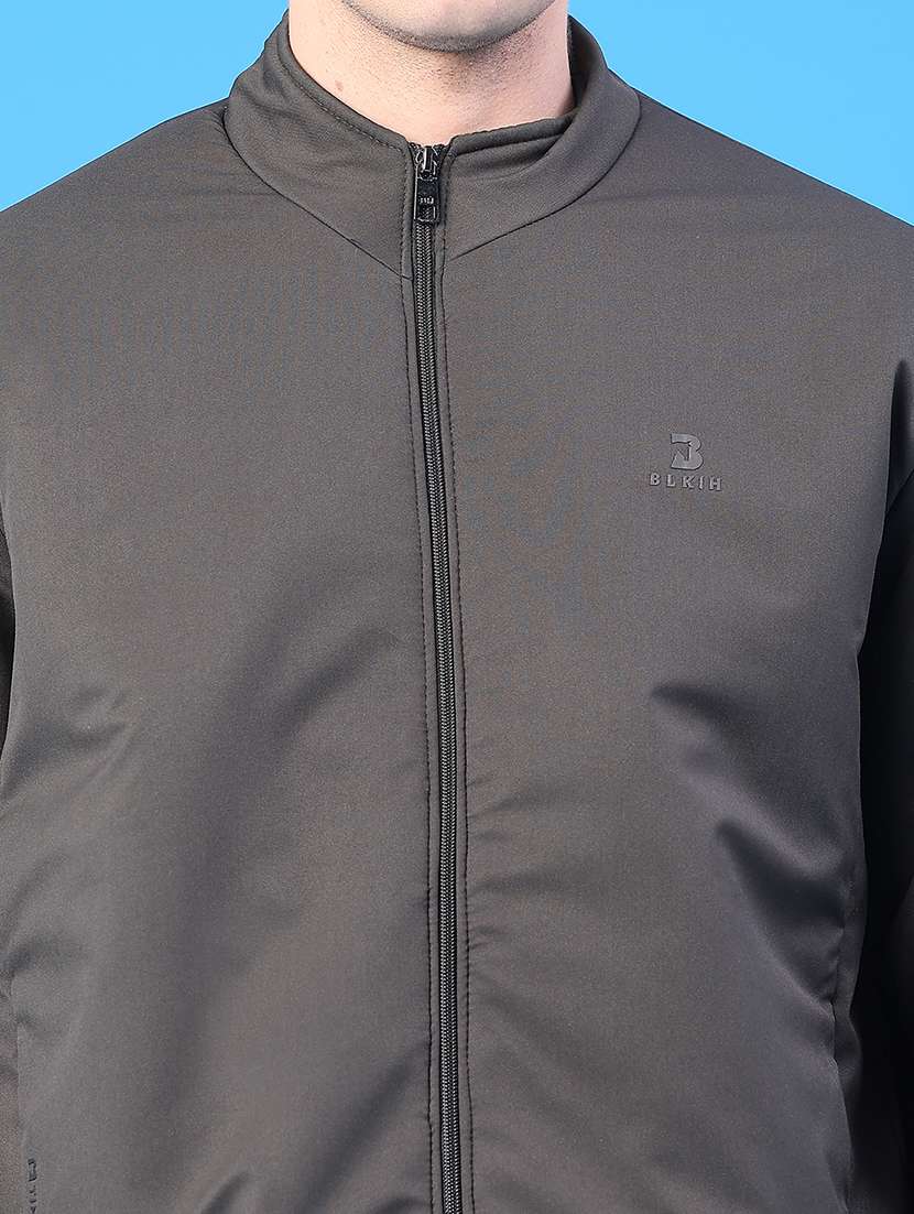 men solid long sleeve insulator bomber jacket - 22068927 -  Standard Image - 2