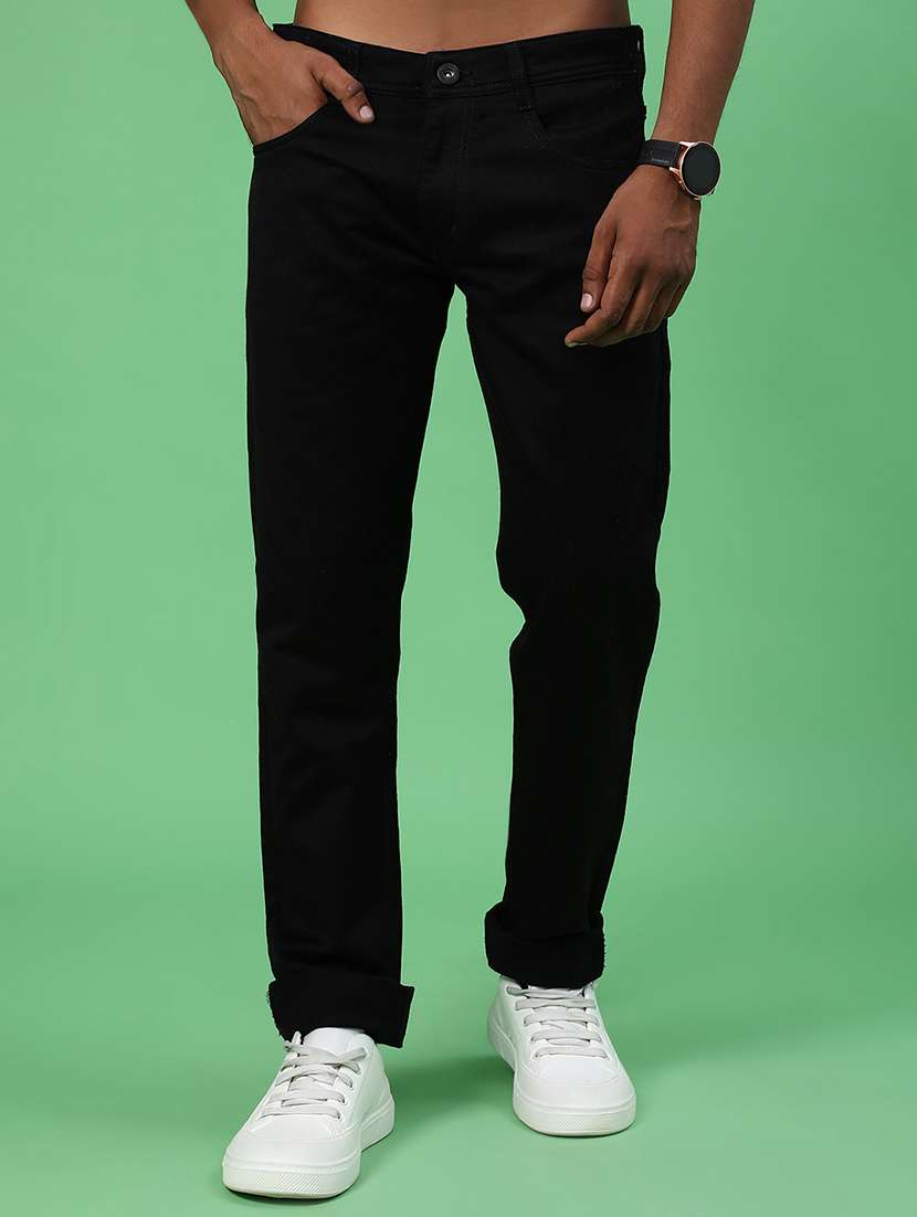 men plain mid rise full length jeans - 22068997 - Standard Image - 2