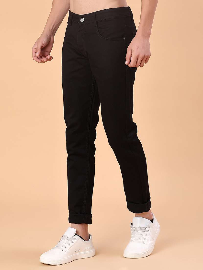 men plain mid rise full length jeans - 22068998 -  Standard Image - 2