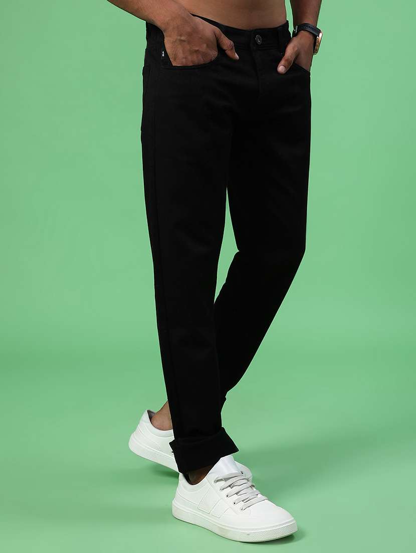 men plain mid rise full length jeans - 22069002 -  Standard Image - 2