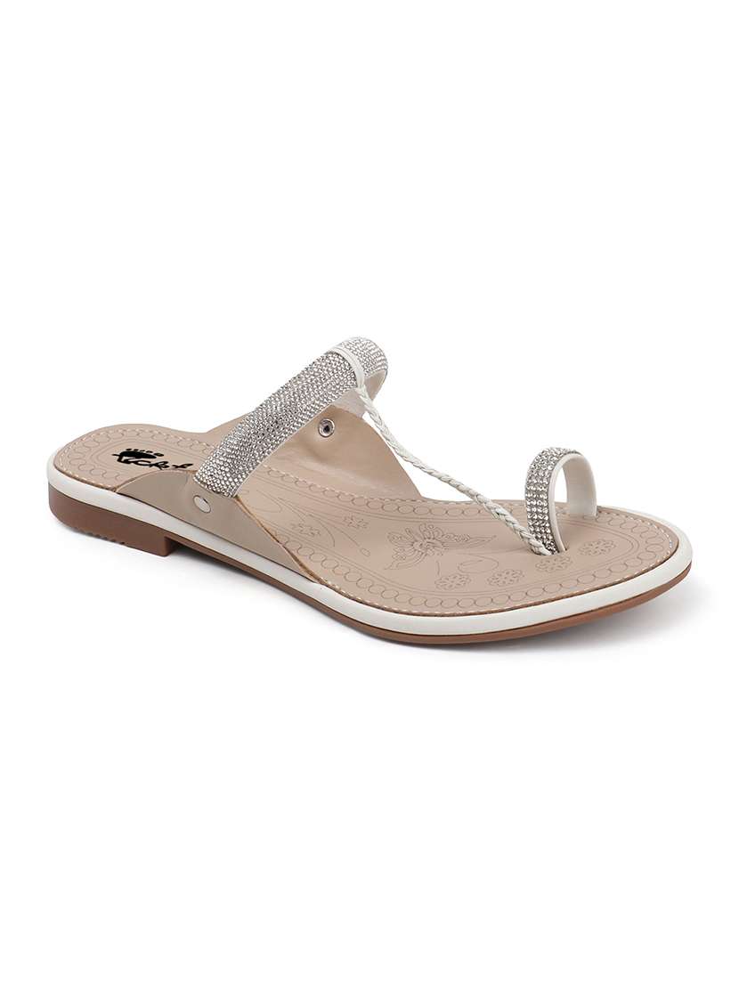 women embellished one toe flat sandal - 22069080 - Standard Image - 2