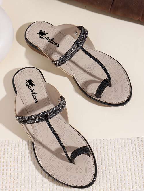 women embellished one toe flat sandal - 22069081 -  Standard Image - 0