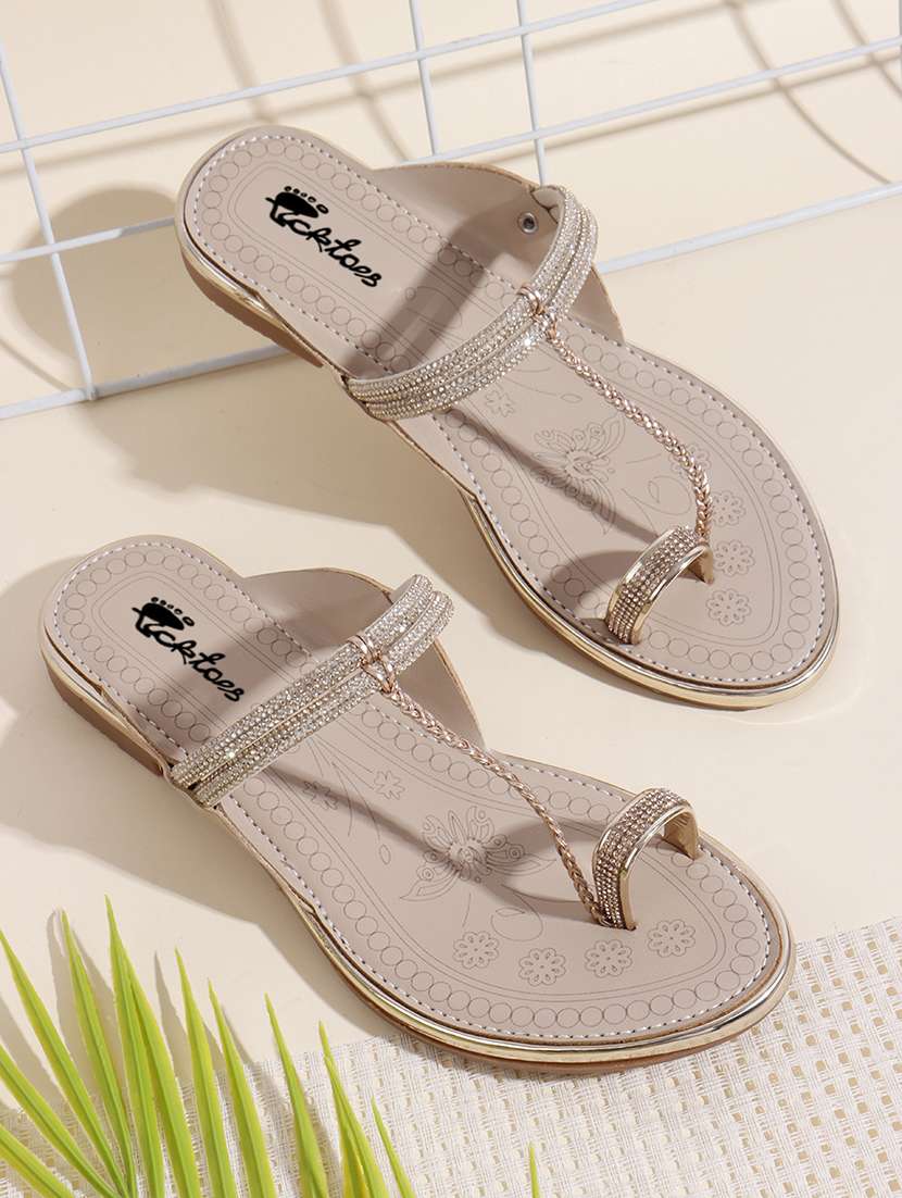 women embellished one toe flat sandal - 22069082 -  Zoom Image - 0