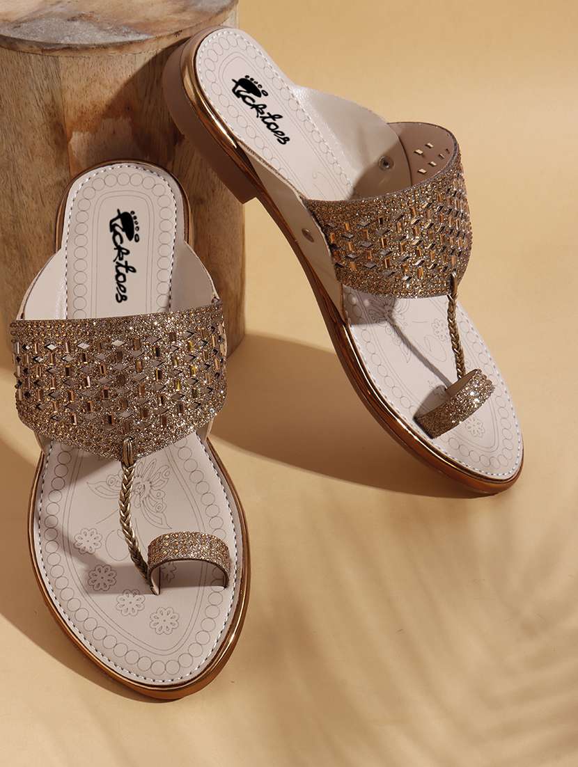 women embellished one toe flat sandal - 22069085 - Zoom Image - 0