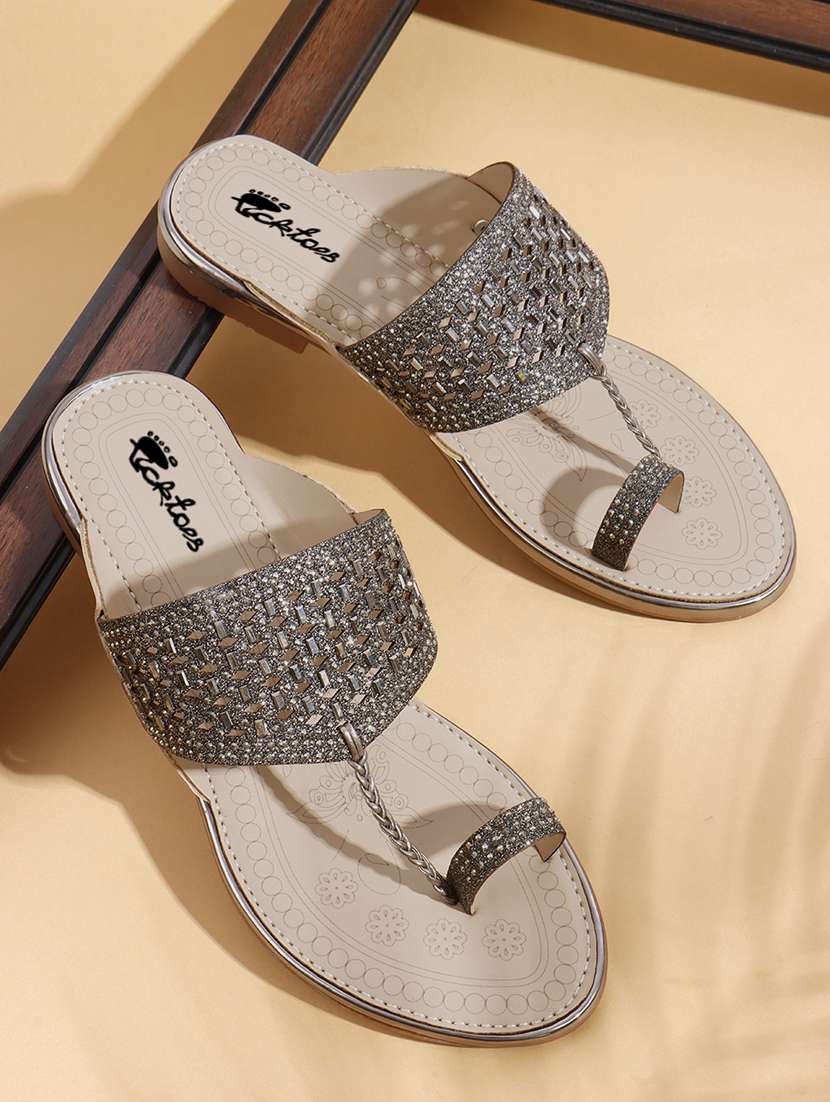 women embellished one toe flat sandal - 22069086 -  Zoom Image - 0