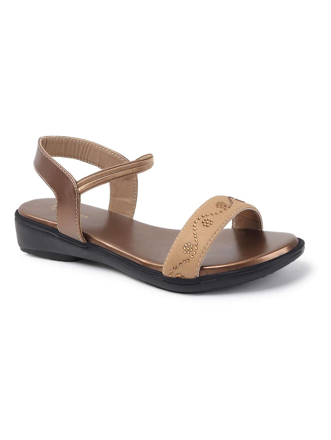 women gold solid back strap sandal - 22069090 - Standard Image - 2