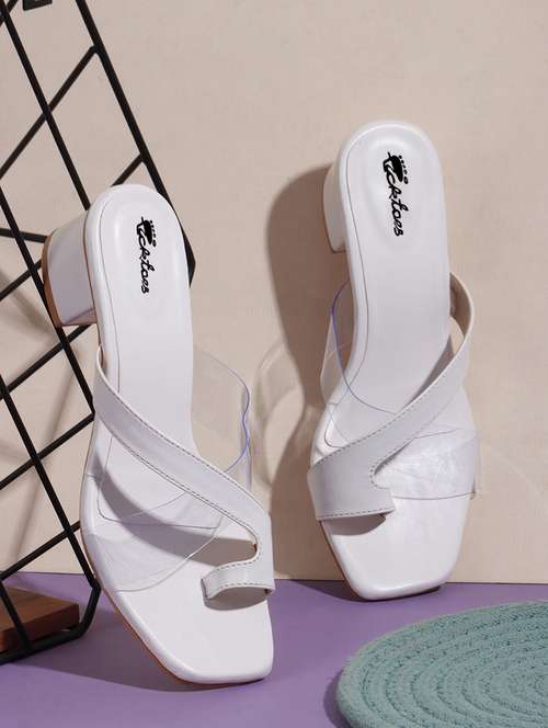white synthetic sandals - 22069098 - Standard Image - 0