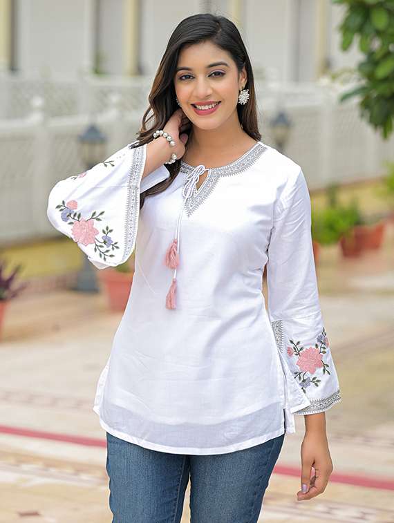 women embroidered long sleeve top - 22069146 -  Standard Image - 2