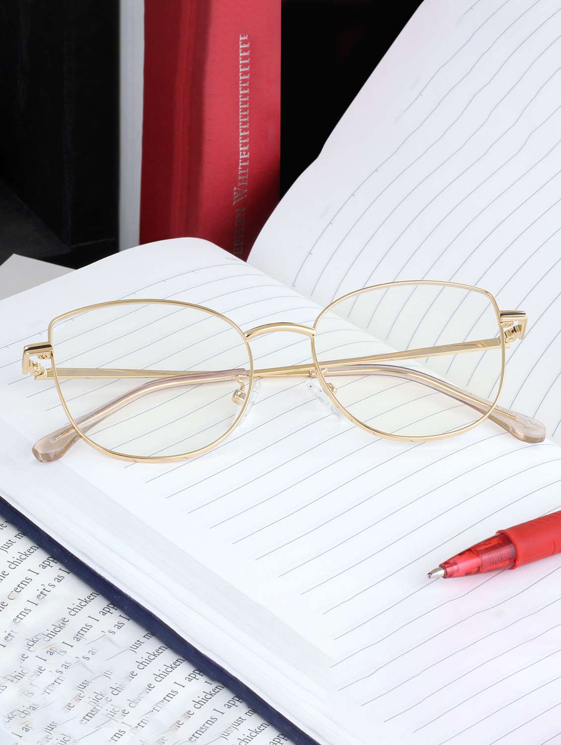 women's cat eye gold frame spectacles - 22069204 - Zoom Image - 0