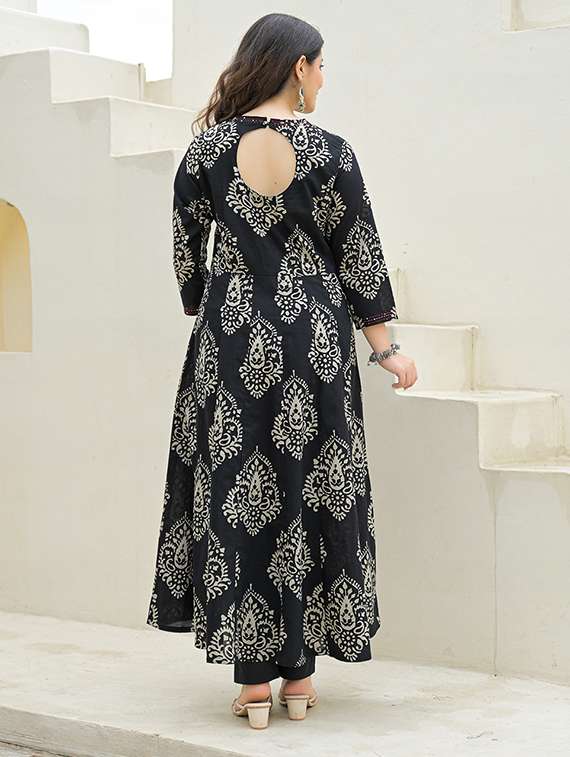 women printed three quarter sleeve kurta pant with dupatta set - 22069210 -  Standard Image - 2