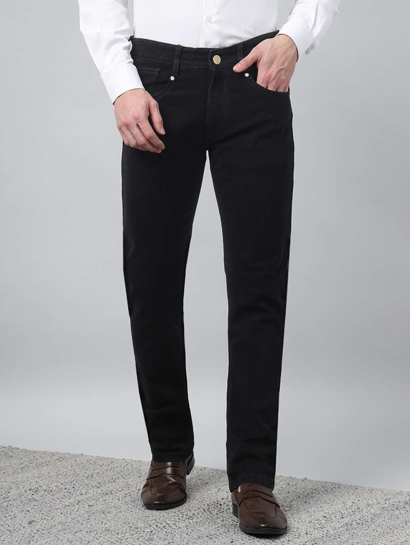 men solid mid rise slim fit jean