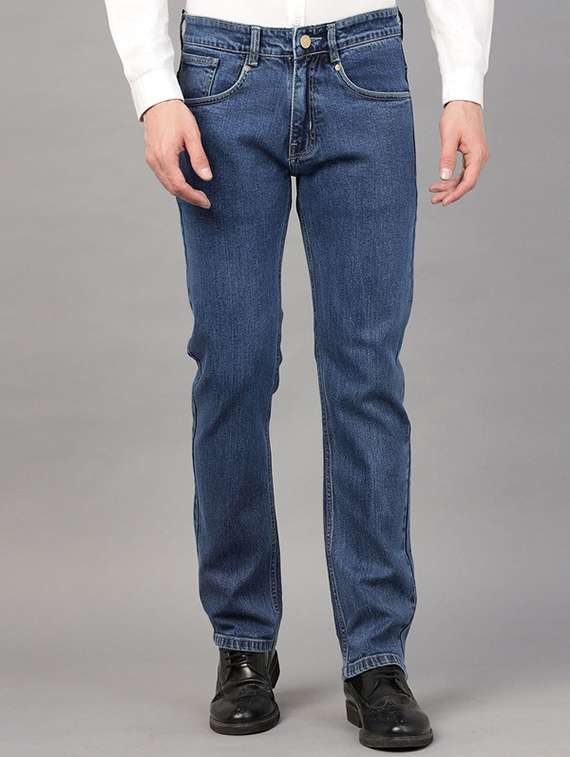 men solid mid rise straight fit jean - 22069240 - Standard Image - 2