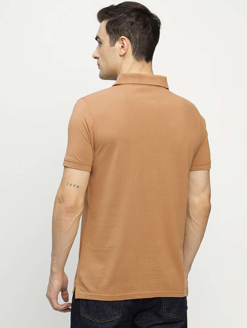 men solid short sleeve regular fit polo t-shirt - 22069254 -  Standard Image - 2