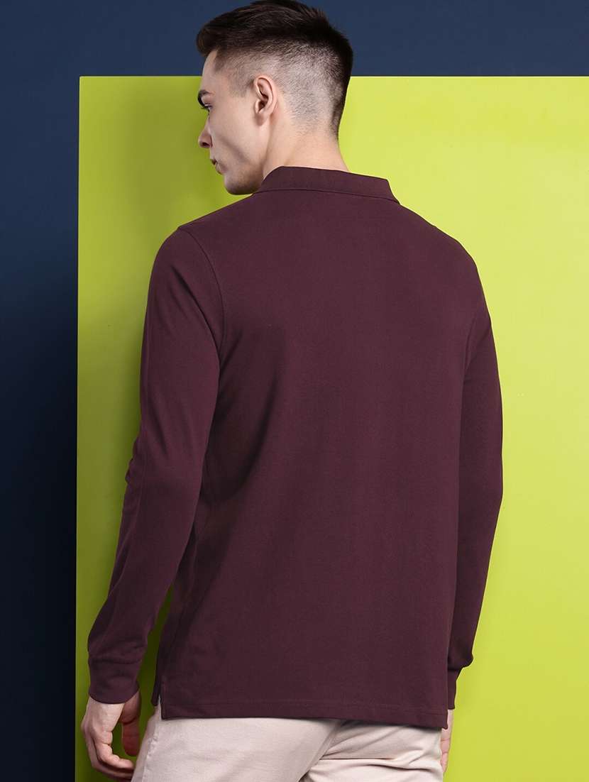 men solid long sleeve regular fit polo t-shirt - 22069255 -  Standard Image - 2