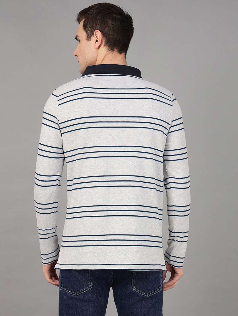 men striped long sleeve regular fit polo t-shirt - 22069258 -  Standard Image - 2